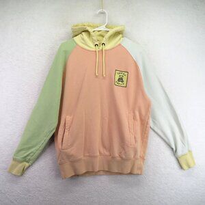 Teddy Fresh Hoodie Mens Medium Pastel Colorblock Pullover Sweatshirt Bear Logo‎